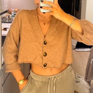 Free People cashmere cropped sweater